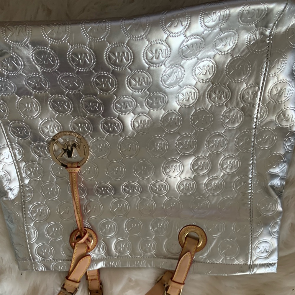 Silver Michael Kors Tote Bag Authentic